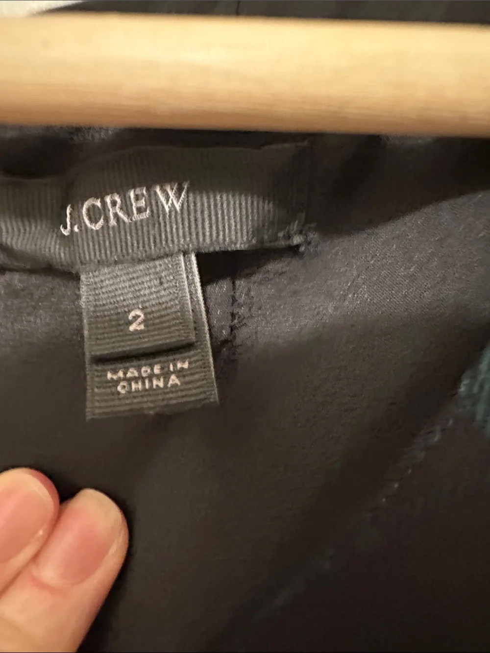 J. Crew Teal and Navy Plaid V-Neck Long Sleeve Tiered Dress
